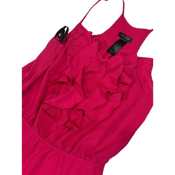 Bisou Bisou Fuschia High Low Ruffled Dress Size 10 - Picture 4 of 5